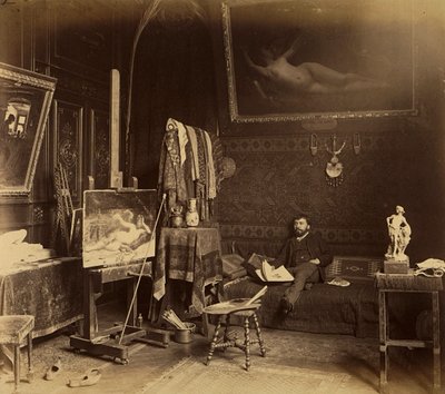 The Painter Toulot in His Studio by French Photographer