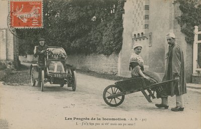 The Progress of Locomotion, postcard sent in 1913 by French Photographer