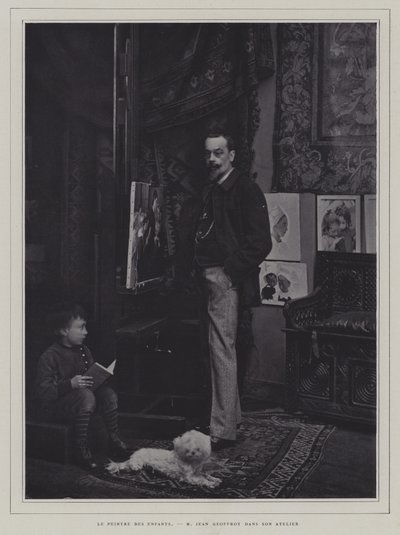 The painter of children: French artist Jean Geoffroy in his studio by French Photographer