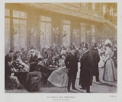 Theatregoers outside the Taverne Pousset in Paris after a performance by French Photographer