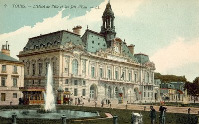 Tours, Hotel de Ville, The Fountains by French Photographer