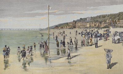 Trouville, The Beach at High Tide by French Photographer