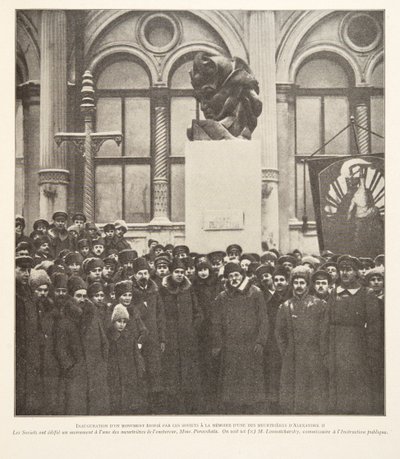 Unveiling of a Monument Erected by the Soviets in Memory of One of the Murderers of Alexander II, from Histoire des Soviets, pub. 1922 by French Photographer