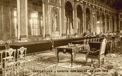 Versailles, Hall of Mirrors, 28 June 1919 by French Photographer