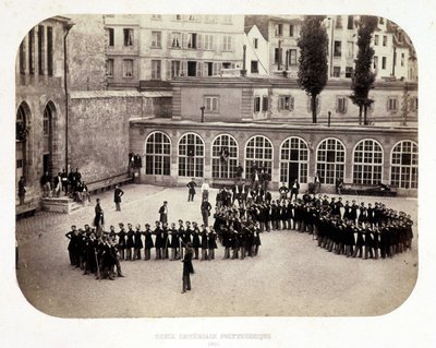 View of the Inner Courtyard of the Ecole Imperial Polytechnique by French Photographer