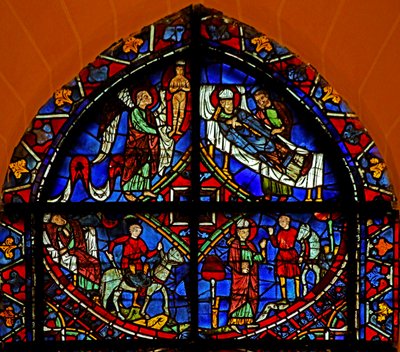 4 Panels from the St Germain Window by French School