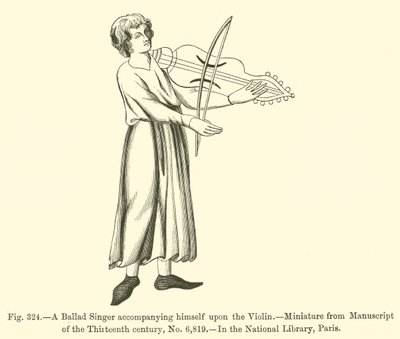 A Ballad Singer accompanying himself upon the Violin by French School