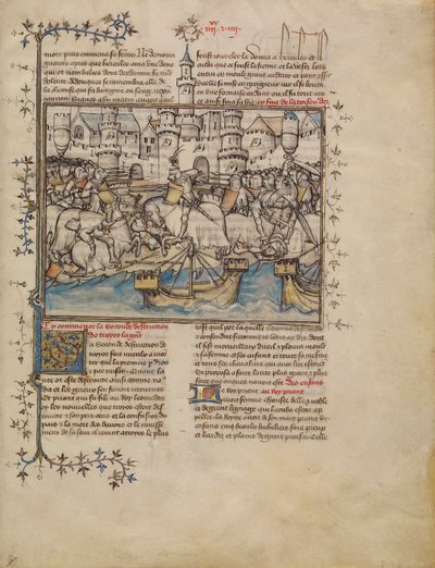 A Battle from the Trojan War, c.1390-1400 by French School