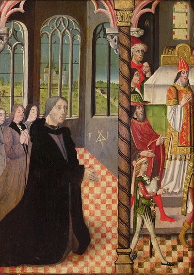 A Donor with His Three Daughters and the Offering of Joachim by French School