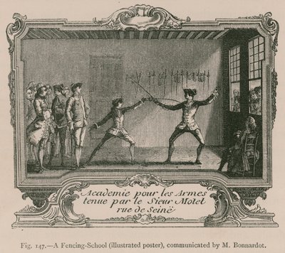 A Fencing-School (Illustrated Poster), communicated by M. Bonnardot by French School