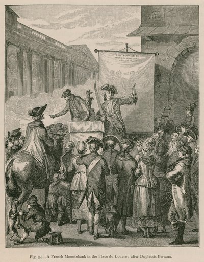 A French Mountebank in the Place du Louvre; after Duplessis-Bertaux by French School