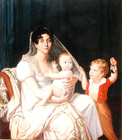 A Mother and Her Children, c.1808 by French School