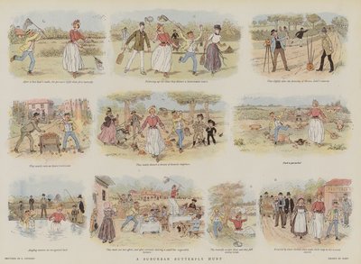 A Suburban Butterfly Hunt by French School