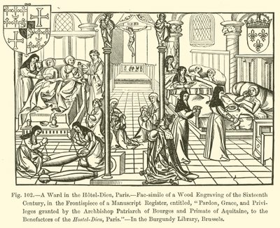A Ward in the Hotel-Dieu, Paris by French School