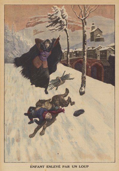 A Child Carried Off by a Wolf by French School