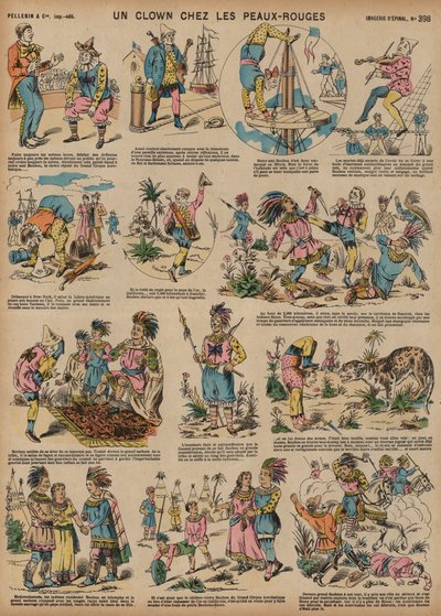 A clown among the Native Americans by French School