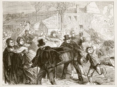 A funeral during the siege, March 1871, illustration from Cassells History of the War between France and Germany, 1870-1871 by French School
