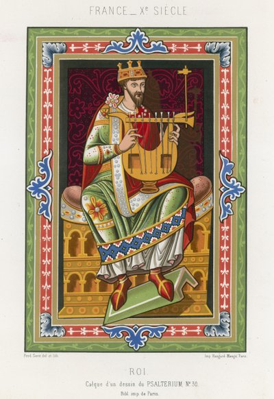 A King Playing a Lyre by French School