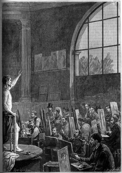 A pose session in an artist workshop in Paris by French School