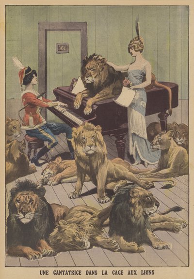 A singer in a lions