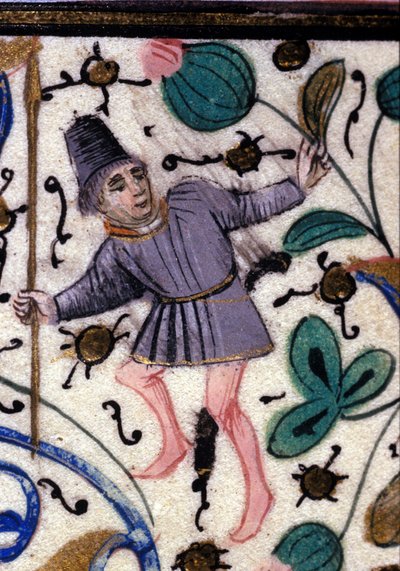 A squire. French manuscript by Petrarch (Francesco Petrarca) from the 13th century. Municipal Library of Rimini by French School