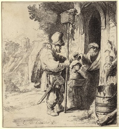 A Travelling Rat Catcher with the Tools of His Trade and with Customers by French School