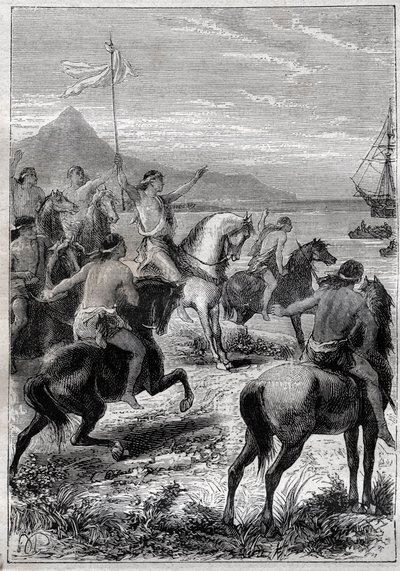 Vice-Admiral John Byron Received by the Natives of Cape des Virgins, at the Eastern Mouth of Magellan