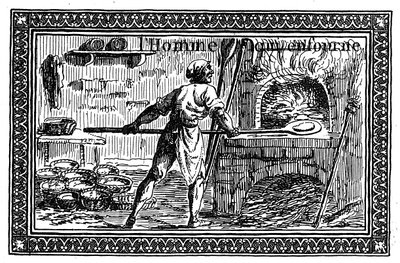 A Vignette Depicting Bread Making by French School