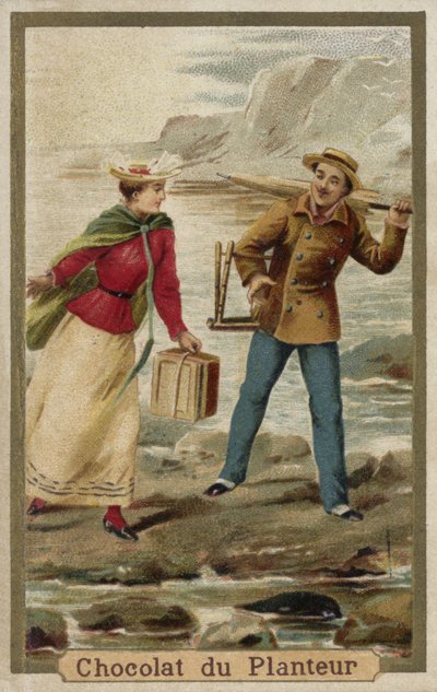 A walk by the seaside by French School