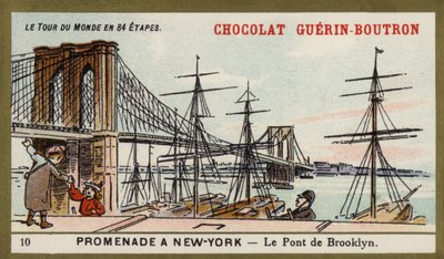 A walk in New York - the Brooklyn Bridge by French School