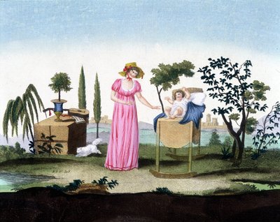 A Young Mother with Her Newborn (1810) by French School