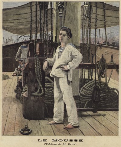 A Young Sailor on the Deck of a Ship by French School