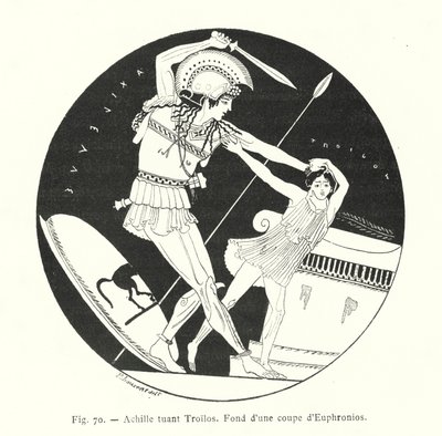 Achilles killing Troilus by French School