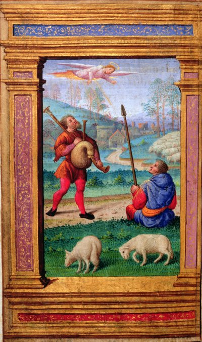 Annunciation to the Shepherds (from a Book of Hours, Paris) by French School