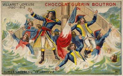 Admiral Villaret de Joyeuse on board his sinking ship Vengeur du Peuple by French School