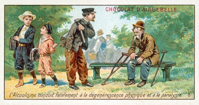 Alcoholism inevitably leads to physical degeneration and paralysis by French School