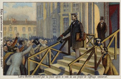 Alexandre Ledru-Rollin Acclaimed by the Crowd After the Vote on His Proposal for Universal Suffrage by French School