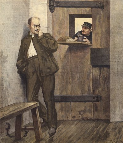 Alfred Dreyfus in His Prison Cell by French School