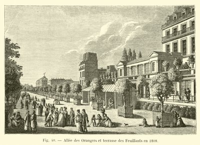 Alley of the Orangers and Terrace of the Feuillants in 1808 by French School