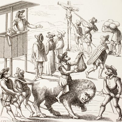 Allegorical Picture of Excesses Said to Have Been Committed by the Huguenots, from 