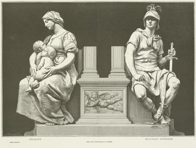 Allegories of Charity and Military Courage by French School