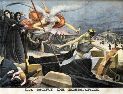 Allegory about the death of Bismarck, illustration from the illustrated supplement of Le Petit Journal by French School