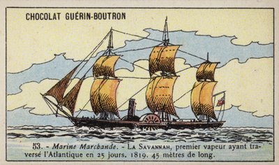 American Paddle Steamer Savannah by French School