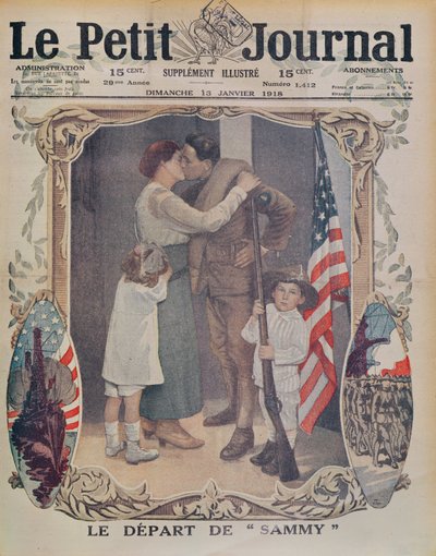An American Soldier Leaving for Europe during the 1st World War by French School