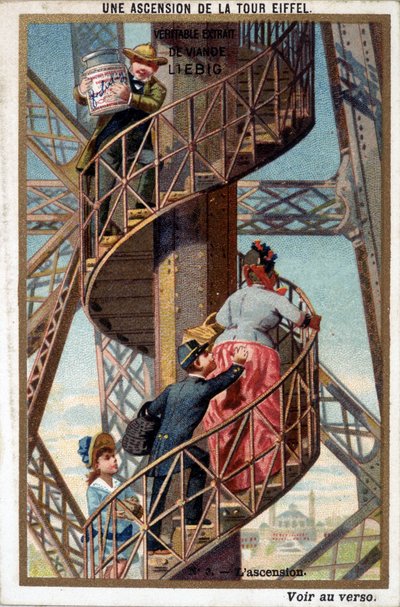 An Ascent of the Eiffel Tower: By the Staircase by French School