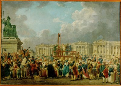 An Execution on the Place de la Revolution, the Former Square Louis XV, Now Place de la Concorde, Paris by French School