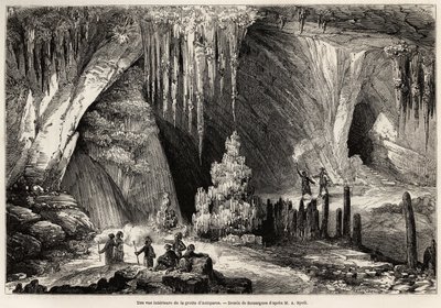 An internal view of the cave of Antiparos, island of the Cyclades by French School