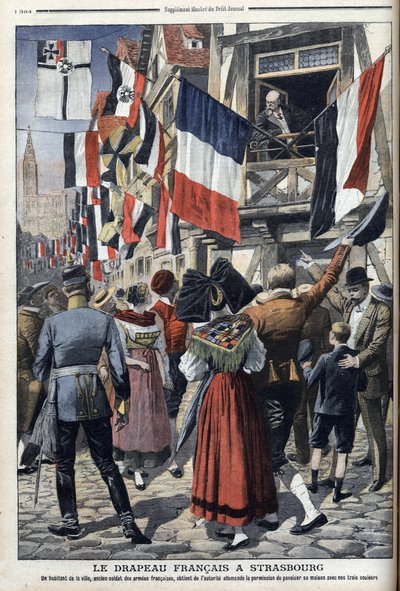 An old French soldier in German-occupied Strasbourg is permitted to display the French flag - 