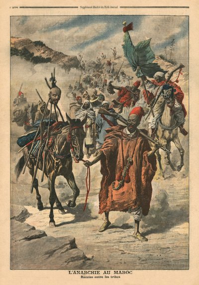 Anarchy in Morocco, plundering between tribes, illustration from 