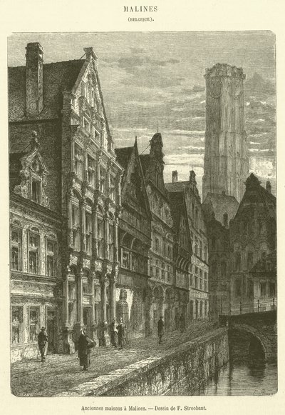 Old houses in Mechelen by French School